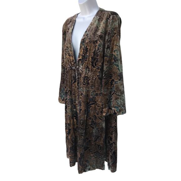 Citron Textured Velvet Robe - Duster - Iridescent and Colorful size M - Picture 12 of 14